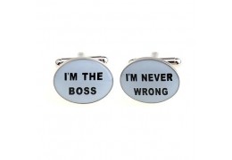Butoni de camasa "I'm the boss, I'm never wrong"