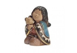 Fetita cu ursulet - figurina din ceramica