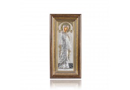 Icoana din lemn pe foita de argint - Fecioara Maria (39 x 19 cm)
