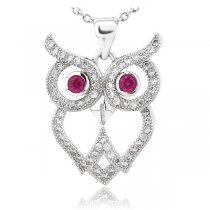 Colier din argint  Wise Diamond Owl