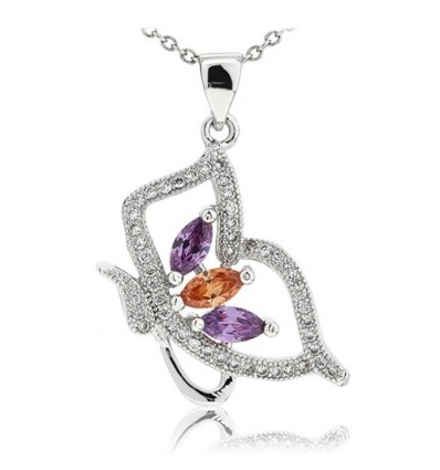 Colier din Argint Diamond Spring Butterfly