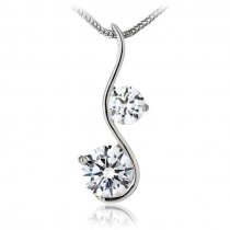 Colier din argint cu cristale cubic zirconia Gentle Crystals