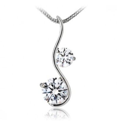 Colier din argint cu cristale cubic zirconia Gentle Crystals