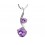 Colier din argint cu cristale violet cubic zirconia Gentle Crystals