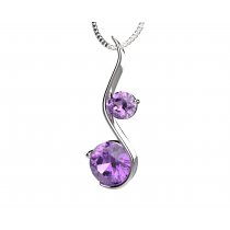 Colier din argint cu cristale violet cubic zirconia Gentle Crystals