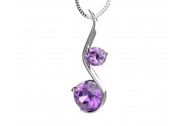 Colier din argint cu cristale violet cubic zirconia Gentle Crystals