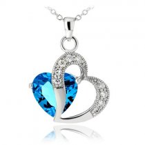 Colier din argint Blue Diamond In Love