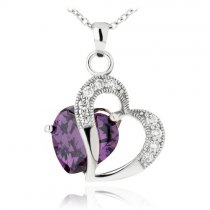 Colier din argint cu cristale cubic zirconia Love in colors