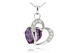 Colier din argint cu cristale cubic zirconia Love in colors