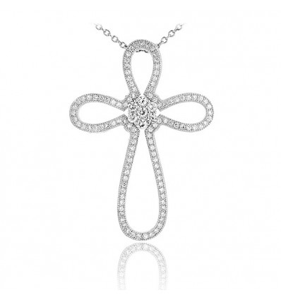 Colier Fine Luxury Silver Cross Argint 925