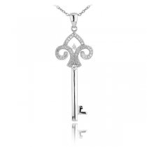 Colier din argint Diamond Baroque Key