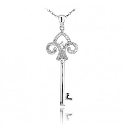 Colier din argint Diamond Baroque Key