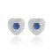 Cercei din argint 925 Blue Diamond Heart