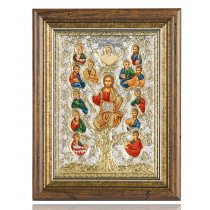 Icoana cu foita de argint bizantin-ortodoxa Pomul Vietii 16x20cm