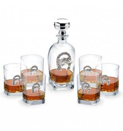 Sticla de Whisky si Set 6 pahare made by Chinelli Italy
