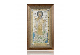Icoana Bizantin-Ortodoxa Argint 999 - Fecioara Maria in Muntele Athos