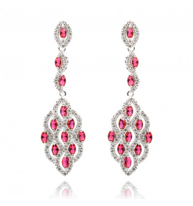 Cercei cu cristale Swarovski - "Oscar Pink" - PARURE MILANO