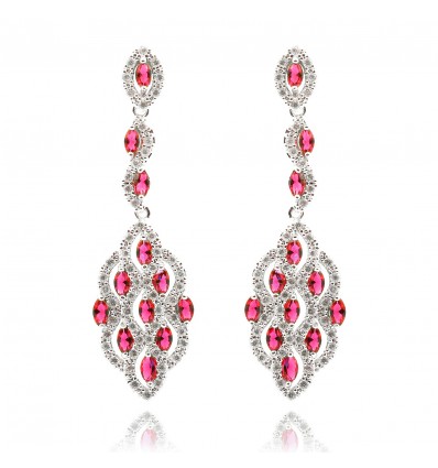 Cercei cu cristale Swarovski - "Oscar Pink" - PARURE MILANO