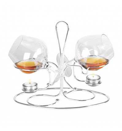 Incalzitor de Cognac Dublu placat cu Argint 925 by Chinelli