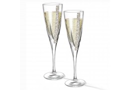 Set de 2 pahare de sampanie cu cristale