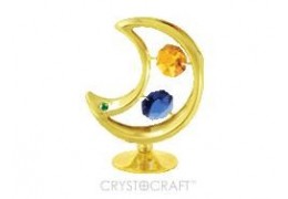 Luna cu cristale Swarovski, placata cu aur