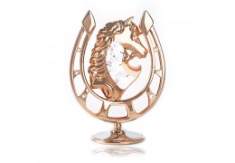 Potcoava placata cu aur roz si cristale Swarovski-Talisman