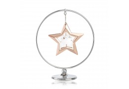 Stea cu aur roz si cristale Swarovski in cerc "Lucky star"