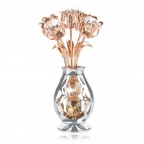 Vaza cu flori din aur roz si cristale Swarovski "Flower glory"