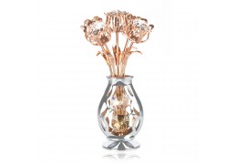 Vaza cu flori din aur roz si cristale Swarovski "Flower glory"