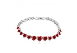 Bratara cu cristale Swarovski "Red Diamond Heart"