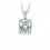 Colier placat cu rodiu cu piatra cubic zirconiu