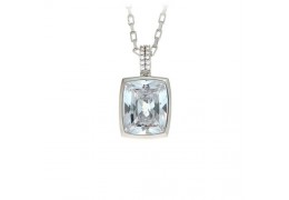 Colier placat cu rodiu cu piatra cubic zirconiu