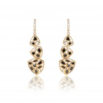 Cercei cu cristale cubic zirconia "Black Sparkle" PARURE MILANO