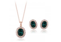 Set de colier si cercei "Emerald Drops"