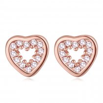 Cercei cu cristale cubic zirconia "Rose heart"