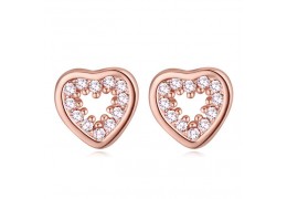 Cercei cu cristale cubic zirconia "Rose heart"