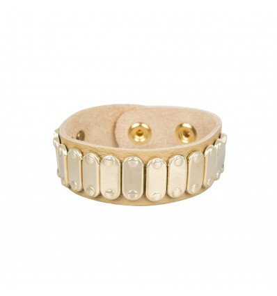 Bratara din piele cu ornamente placate cu aur 14K - PARURE Milano