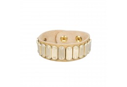 Bratara din piele cu ornamente placate cu aur 14K - PARURE Milano