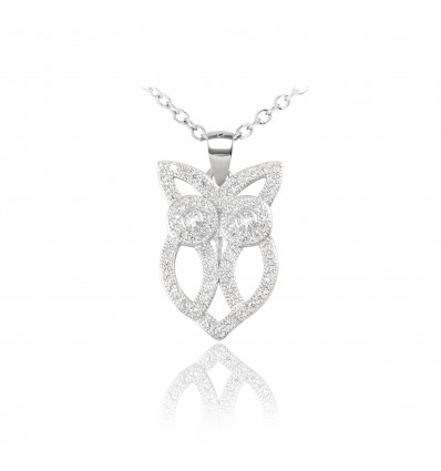 Colier din argint cu cristale "Brilliant Owl"