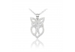 Colier din argint cu cristale "Brilliant Owl"