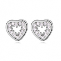 Cercei cu cristale cubic zirconia "Silver Heart"