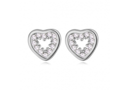 Cercei cu cristale cubic zirconia "Silver Heart"