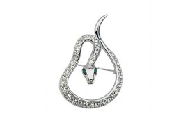 Brosa cu cristale "Silver Snake"