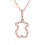 The Teddy Charm Crystal Necklace Rose Gold