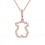The Teddy Charm Crystal Necklace Rose Gold