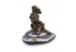 Statueta din bronz pe suport din ametist
