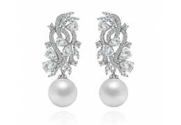 Cercei cu perle si cristale "Luxurious"
