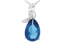 Colier din argint cu cristale "Sapphire Drop"