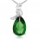 Colier din argint cu cristale "Emerald Drop"