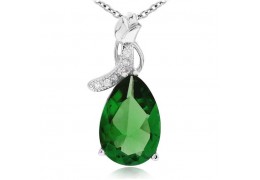 Colier din argint cu cristale "Emerald Drop"